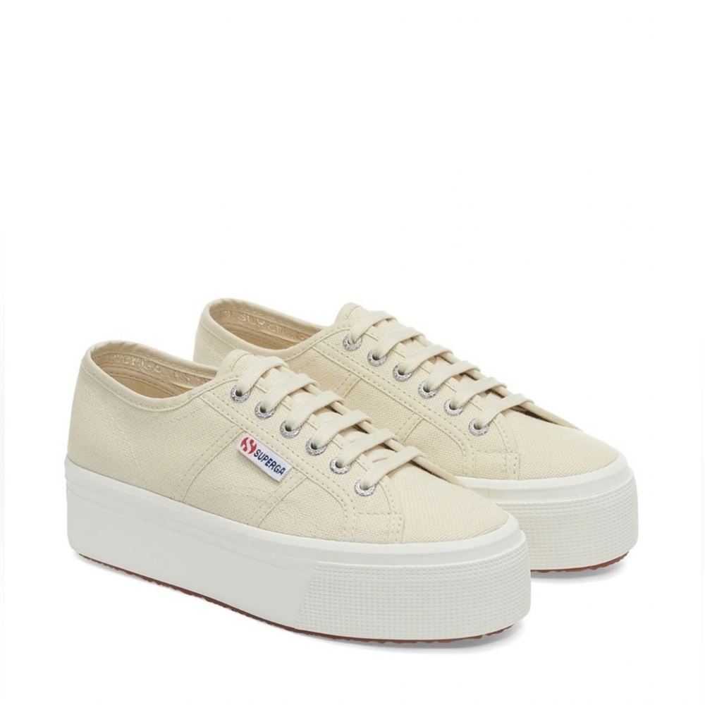 Superga Cream/Beige Platform Shoes - size (41 EU) (9.5 US)